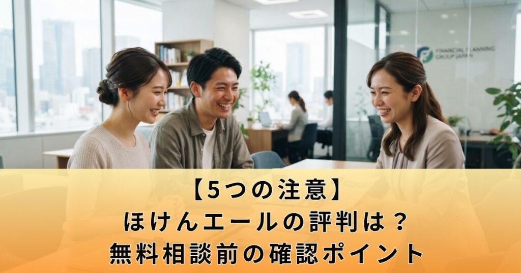 【5つの注意】ほけんエールの評判は?無料相談前の確認ポイント